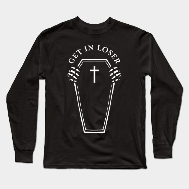 get in loser coffin soft grunge gothic goth aesthetic Long Sleeve T-Shirt by A Comic Wizard